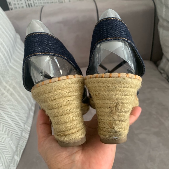 Liz Claiborne Denim Wedge Sandals/Espadrilles size 10. - Picture 9 of 12